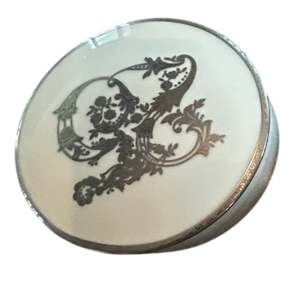 Mikasa Trinket Box White Silver Anniversary Floral L9525 Wedding Gift Vintage